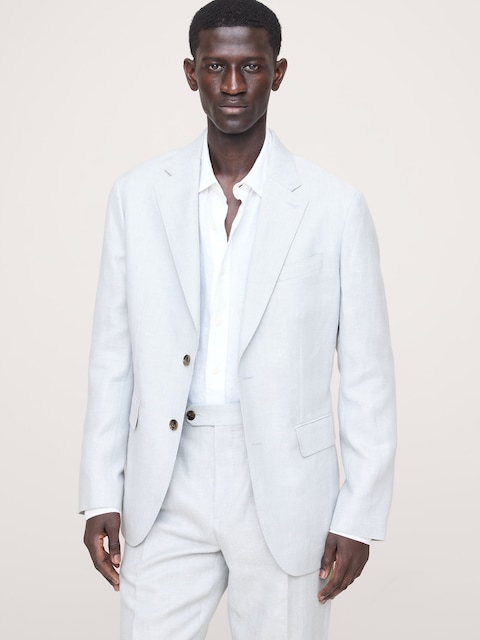 Herringbone Linen-Merino Suit Jacket