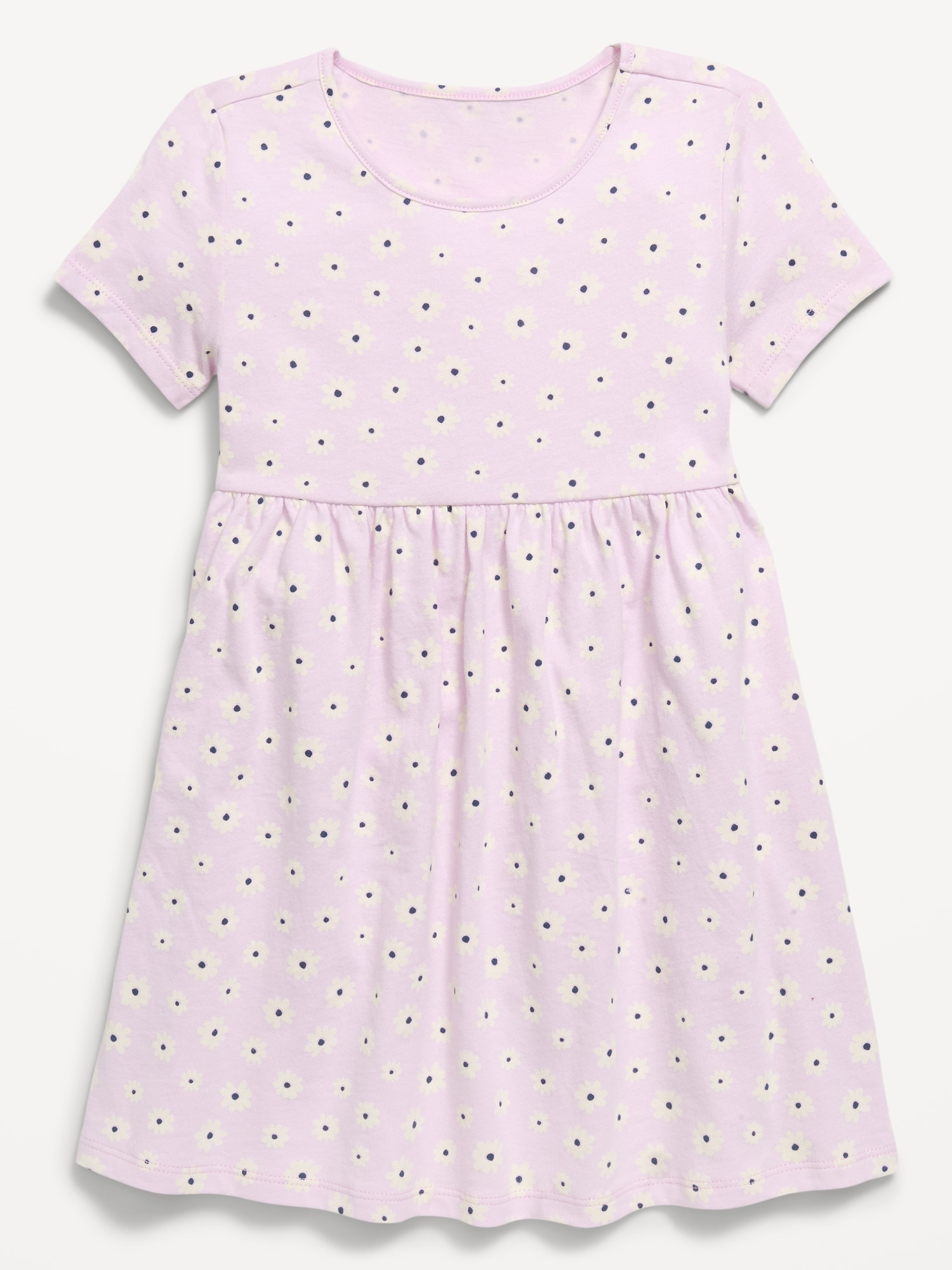 ROBE À MANCHES COURTES EN TRICOT DE JERSEY À MOTIF POUR TOUTE-PETITE