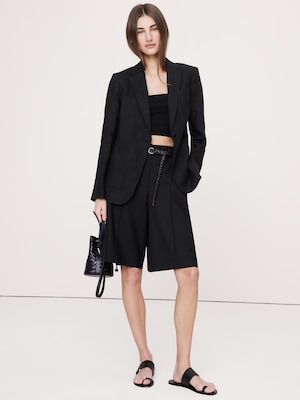 スリム リネン ブレザー