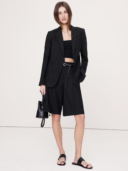 スリム リネン ブレザー