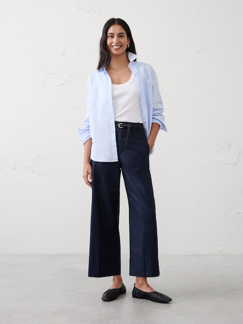 Wide-Leg High-Rise Cropped Pant