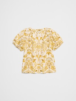 Puff-Sleeve V-Neck Top | Banana Republic Factory