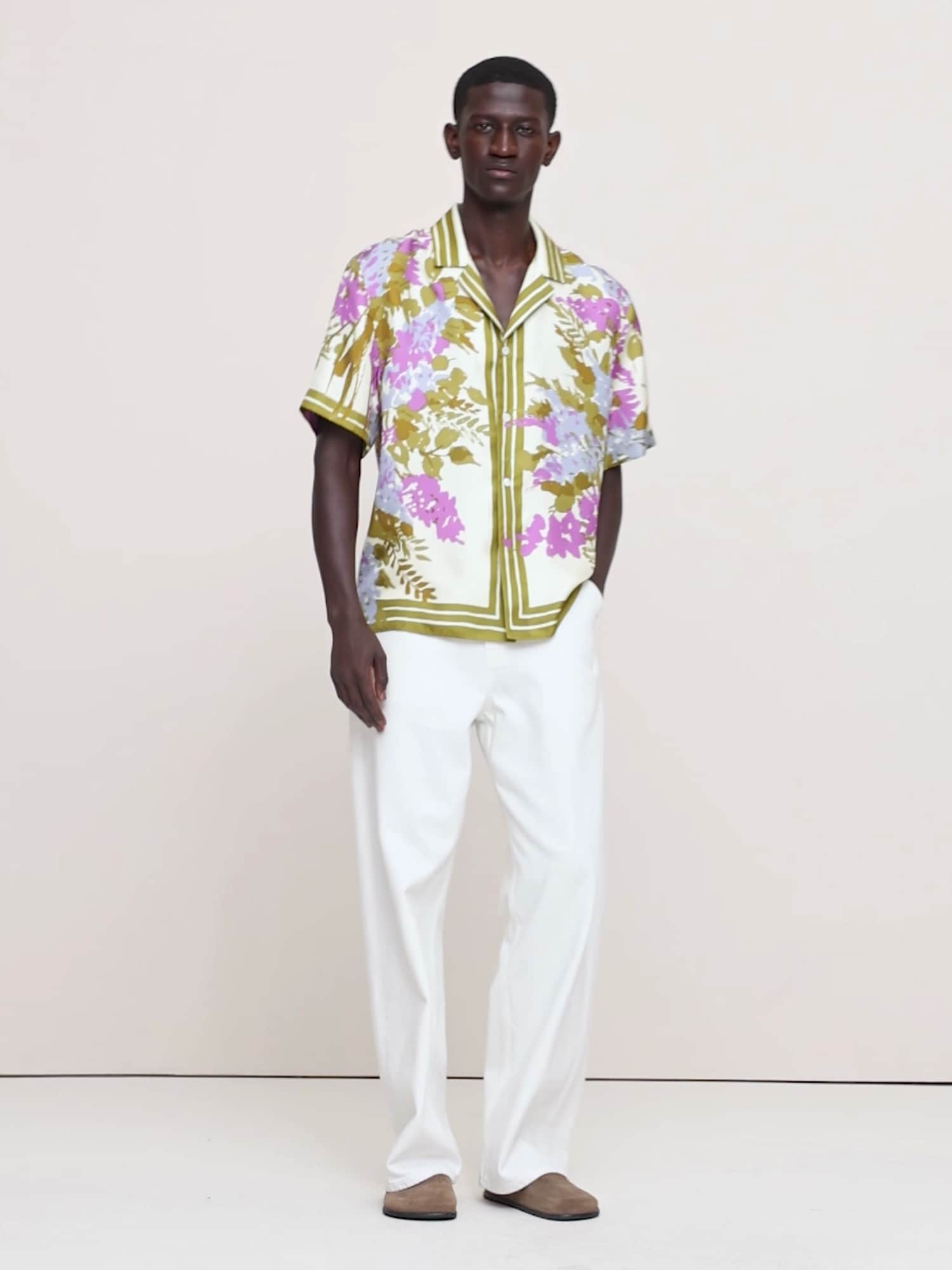 スタンダードフィット シルク リゾート シャツ-5