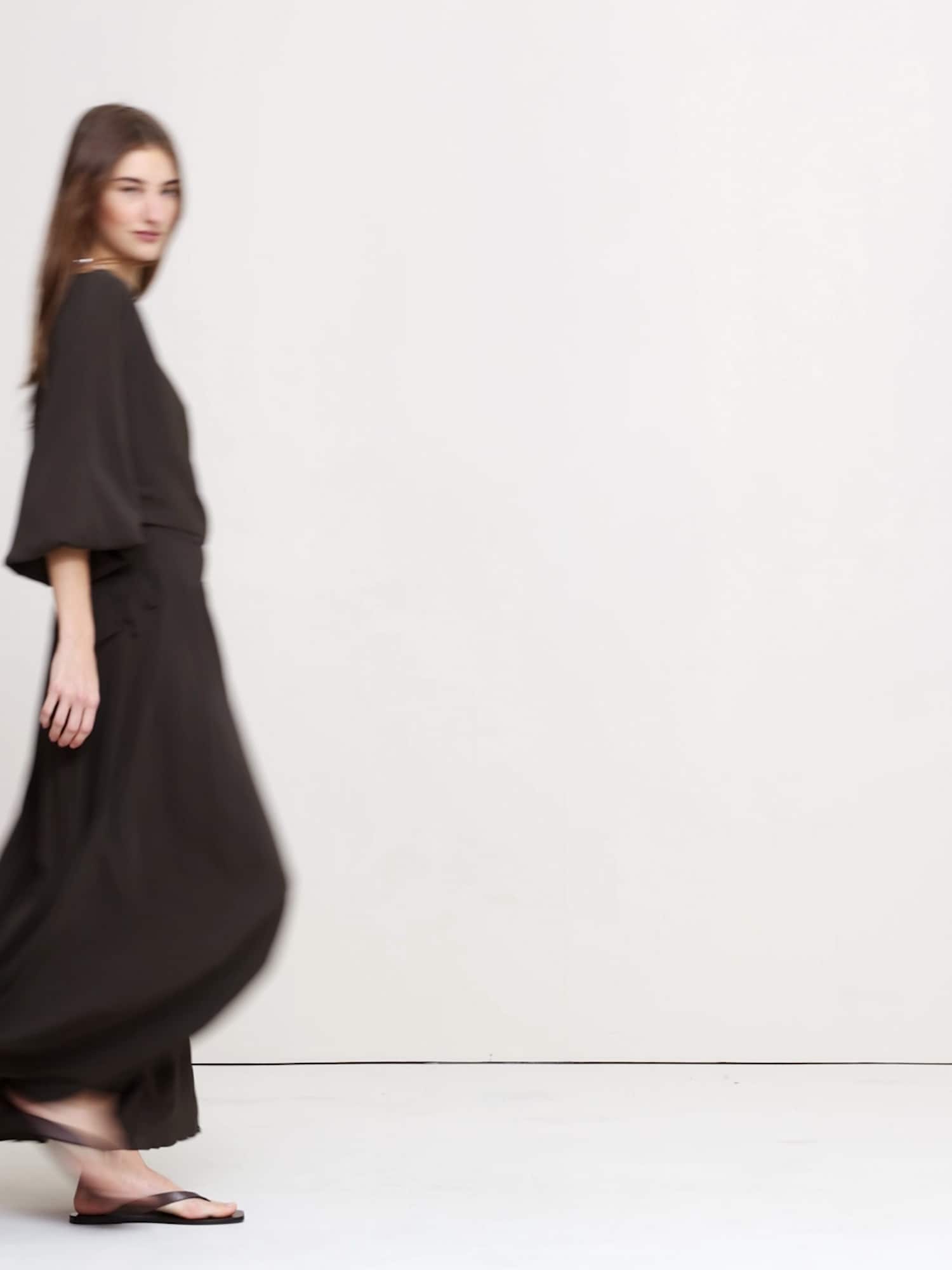 スモックド ジョーゼット マキシ スカート-4