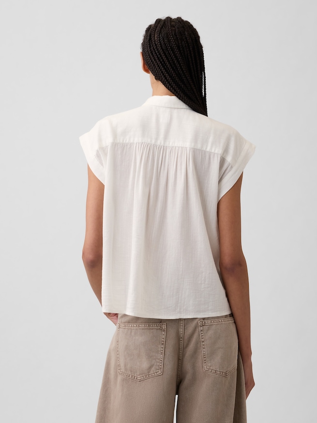 オーバーサイズ ボイルシャツ-1