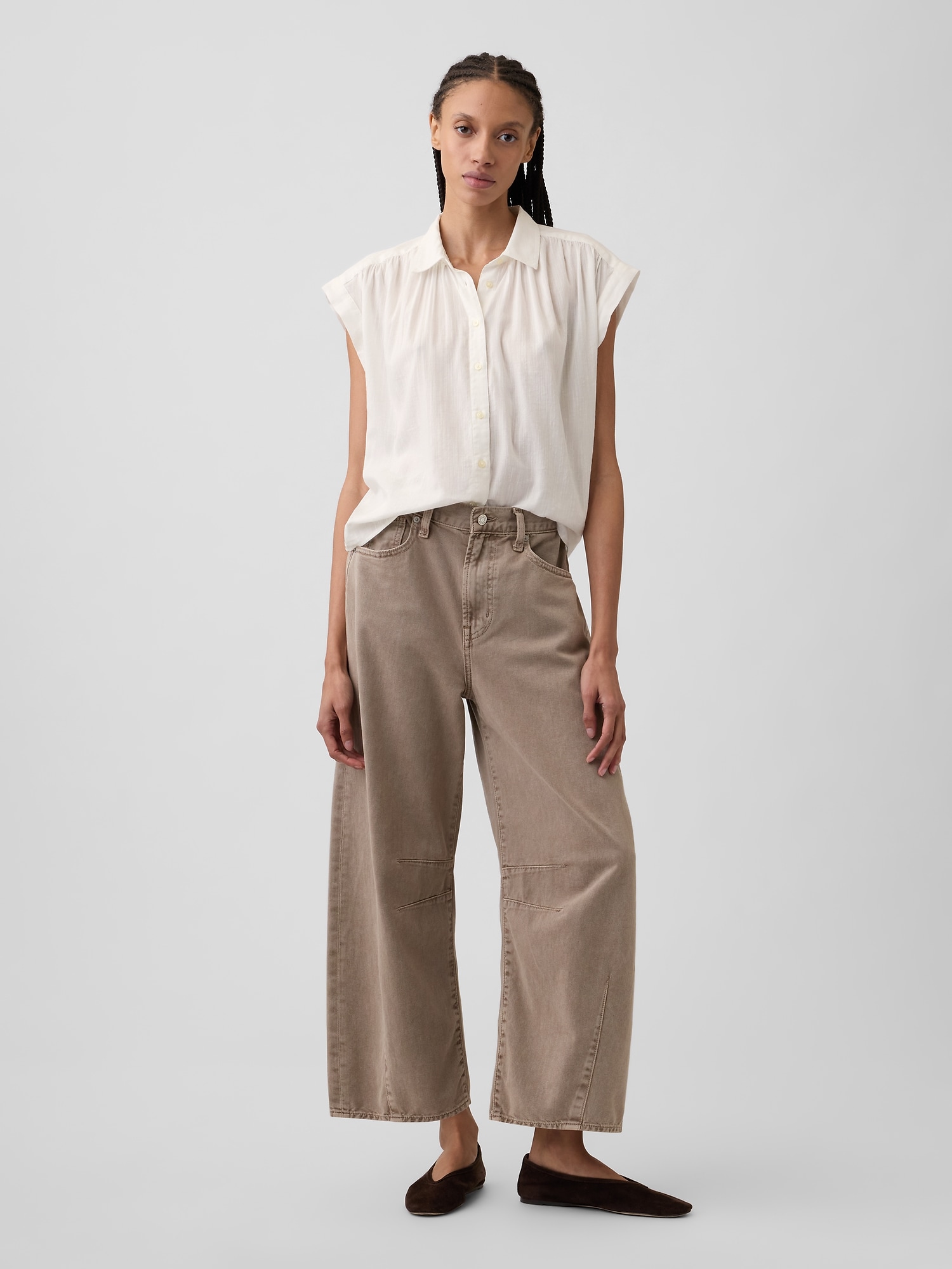 オーバーサイズ ボイルシャツ-2