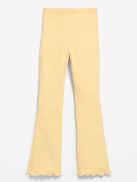 High-Waisted Ribbed Flared Leggings for Girls