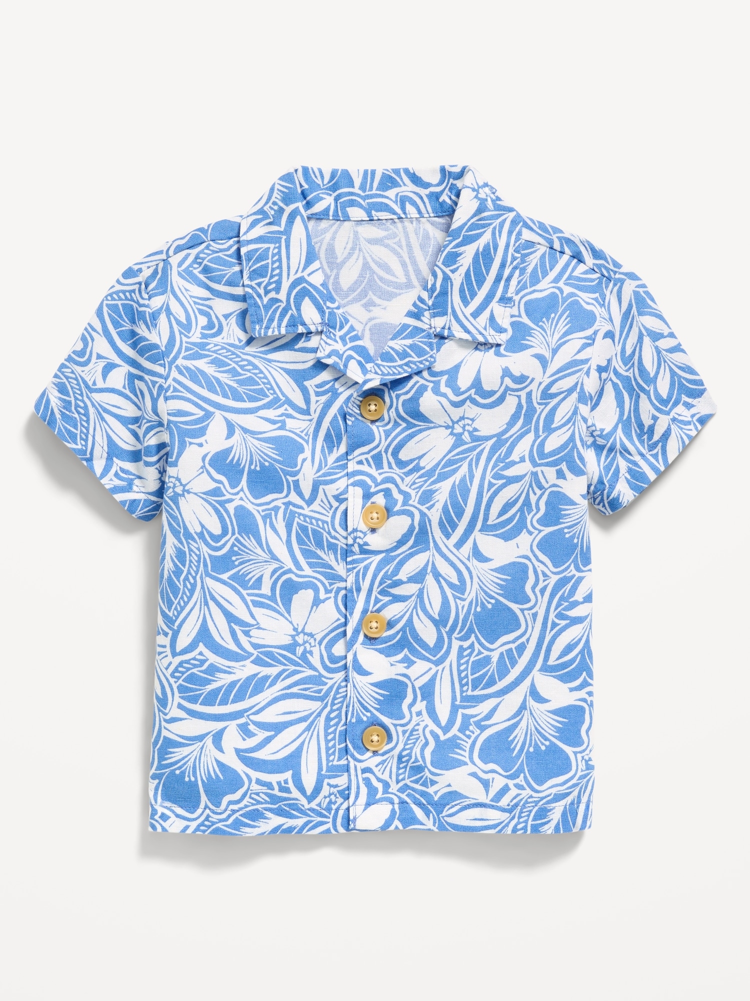 CHEMISE À MANCHES COURTES EN MÉLANGE DE LIN POUR BÉBÉ