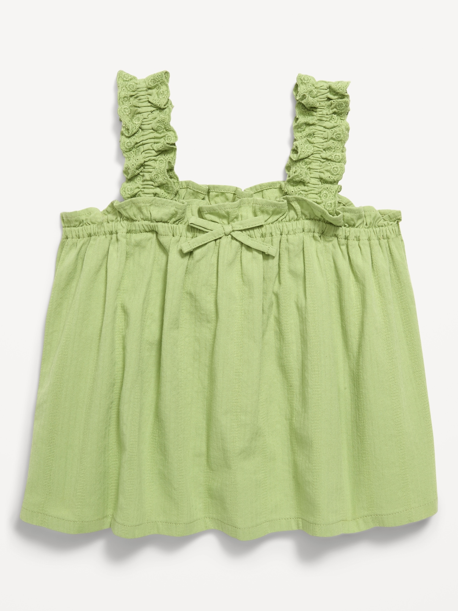 Sleeveless Textured Seersucker Top for Toddler Girls