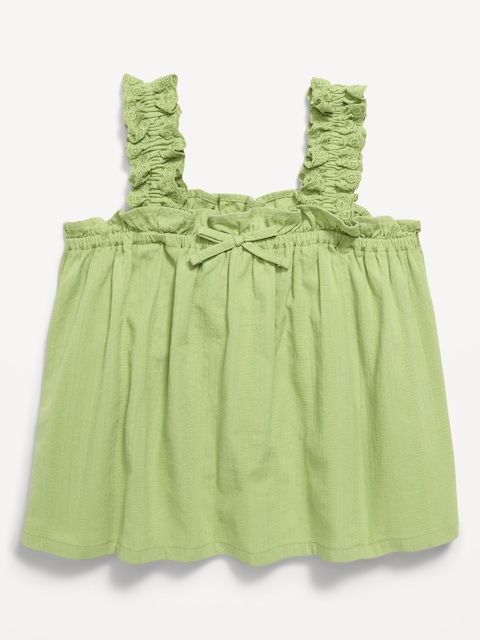 Sleeveless Textured Seersucker Top for Toddler Girls