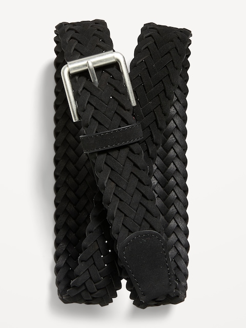 Braided Faux-Suede Belt for Men