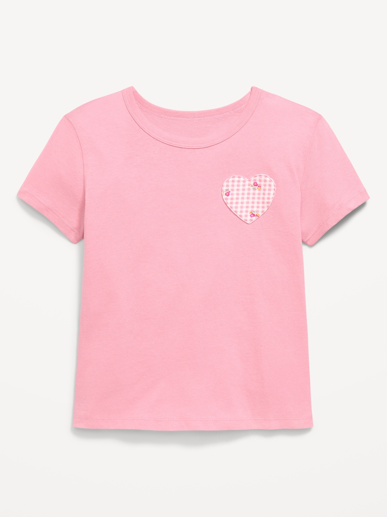 T-SHIRT ULTRA-DOUX À POCHE EN CŒUR À MANCHES COURTES POUR FILLE