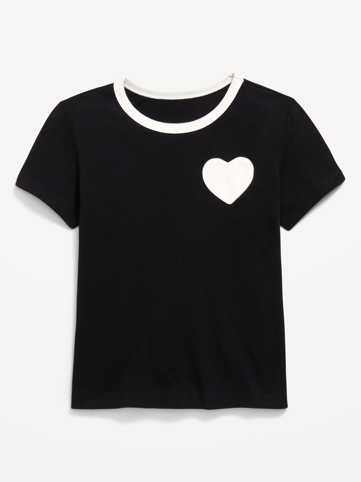 Softest Short-Sleeve Heart-Pocket T-Shirt for Girls