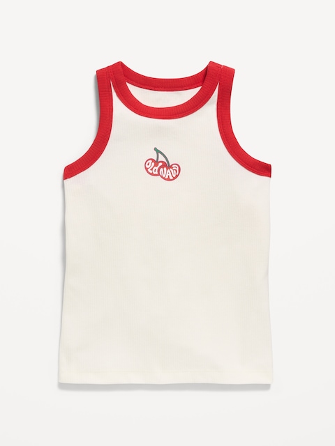 CAMISOLE AJUSTÉE CÔTELÉE À LOGO POUR FILLE