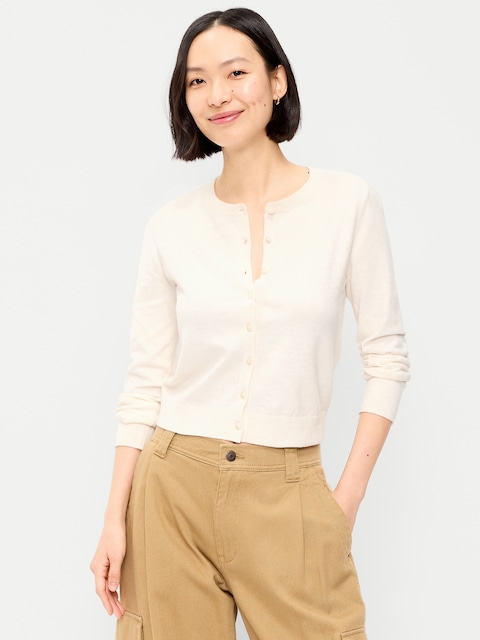SoSoft Lite Cropped Crew-Neck Cardigan