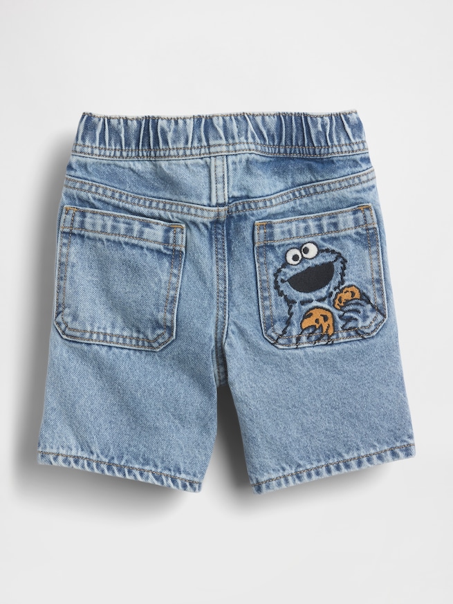 babyGap セサミストリート プルオン ルーズフィット デニムショートパンツ-1