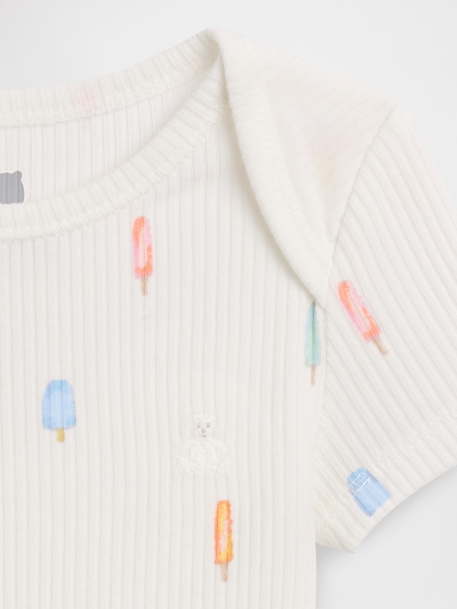 はじめてのお気に入り 細リブ ボディスーツ (ベビー)-2