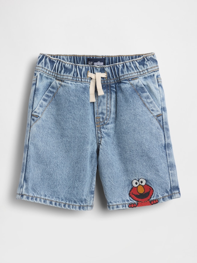 babyGap セサミストリート プルオン ルーズフィット デニムショートパンツ-0