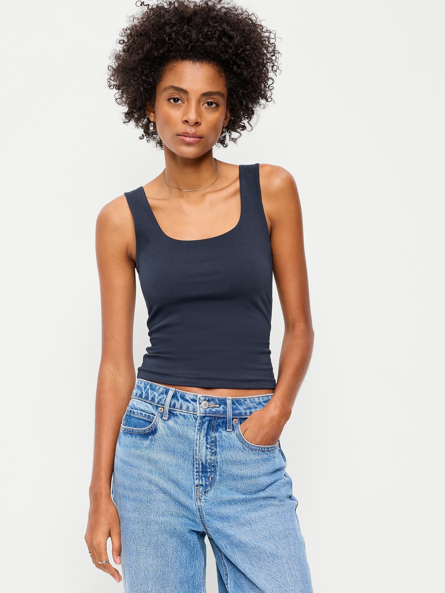 CAMISOLE À ENCOLURE DÉGAGÉE EN TISSU SCULPTANT DOUBLE ÉPAISSEUR