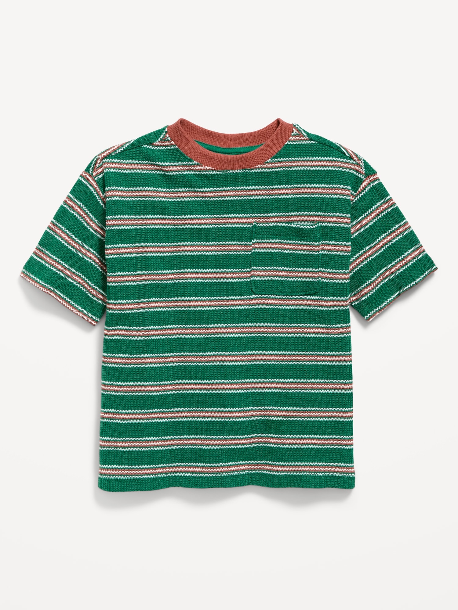 T-SHIRT SURDIMENSIONNÉ EN TRICOT GAUFRÉ À MANCHES COURTES POUR TOUT-PETIT