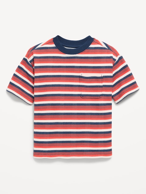 Oversized Short-Sleeve Waffle-Knit T-Shirt for Toddler Boys