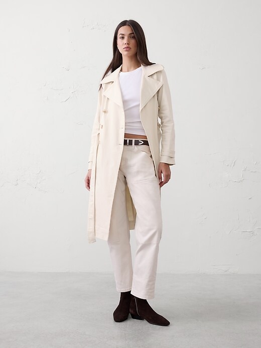 Denim Double Breasted Trench Coat | Banana Republic Factory