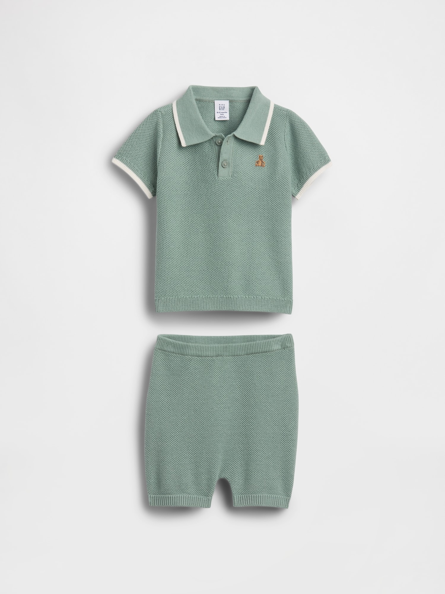 ENSEMBLE DE POLO CÔTELÉ ET SHORT POUR BÉBÉ