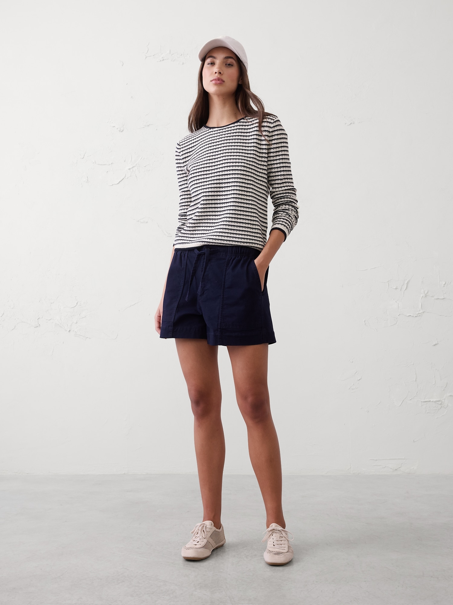 Texture Stitch Tie-Back Sweater