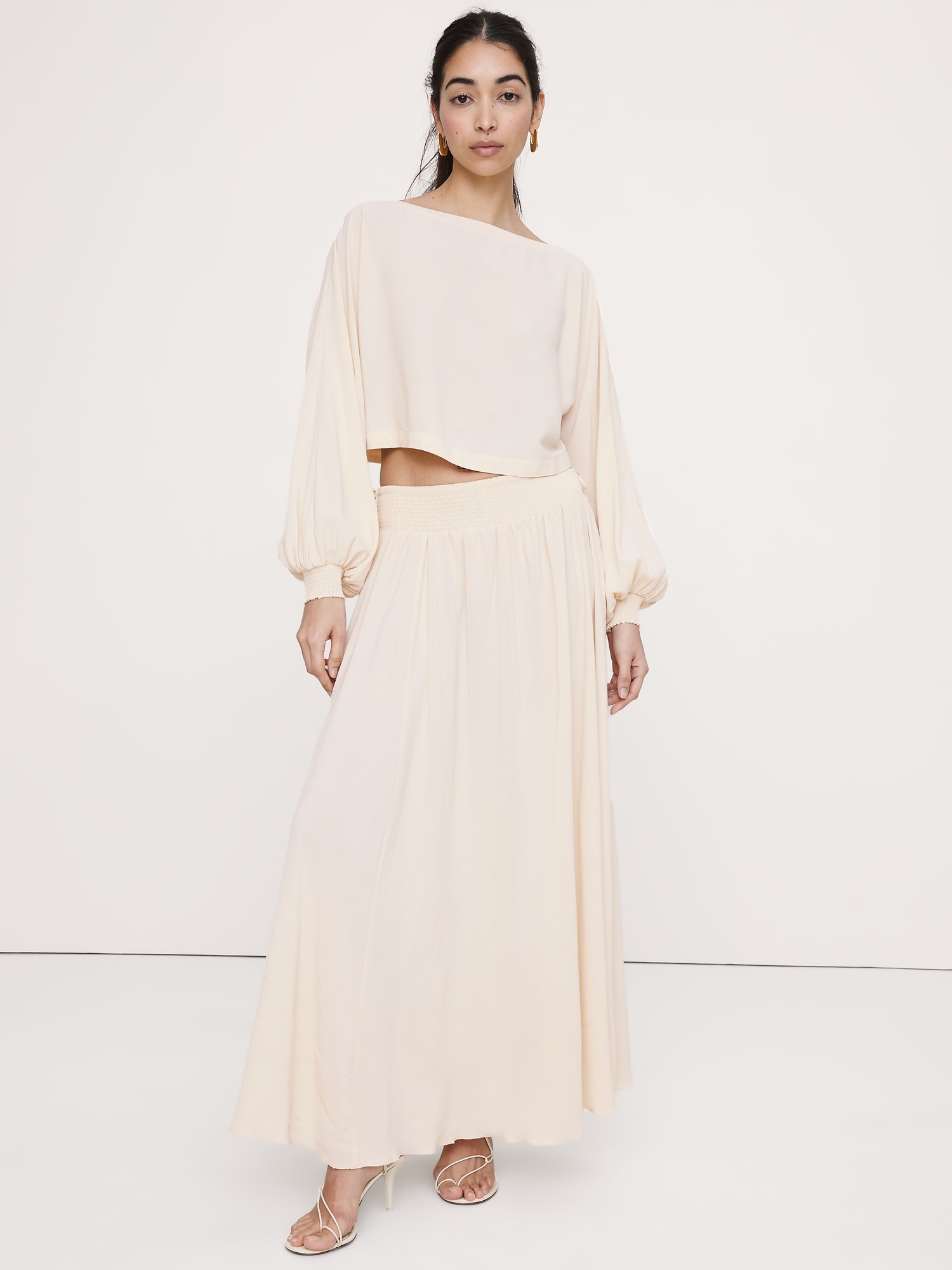 スモック ジョーゼット ボートネック トップス-0