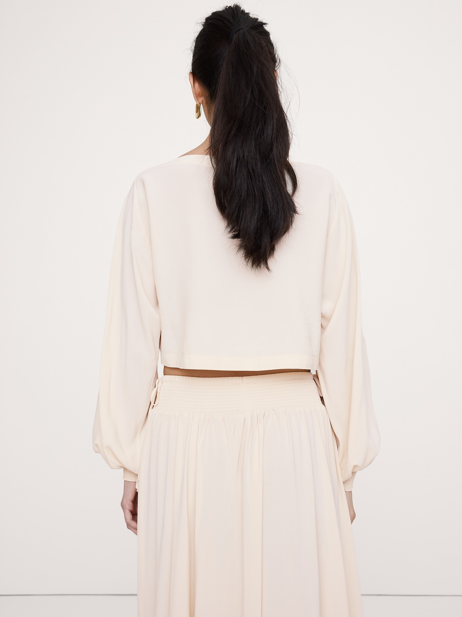 スモック ジョーゼット ボートネック トップス-1