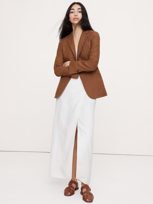 スリム リネン ブレザー