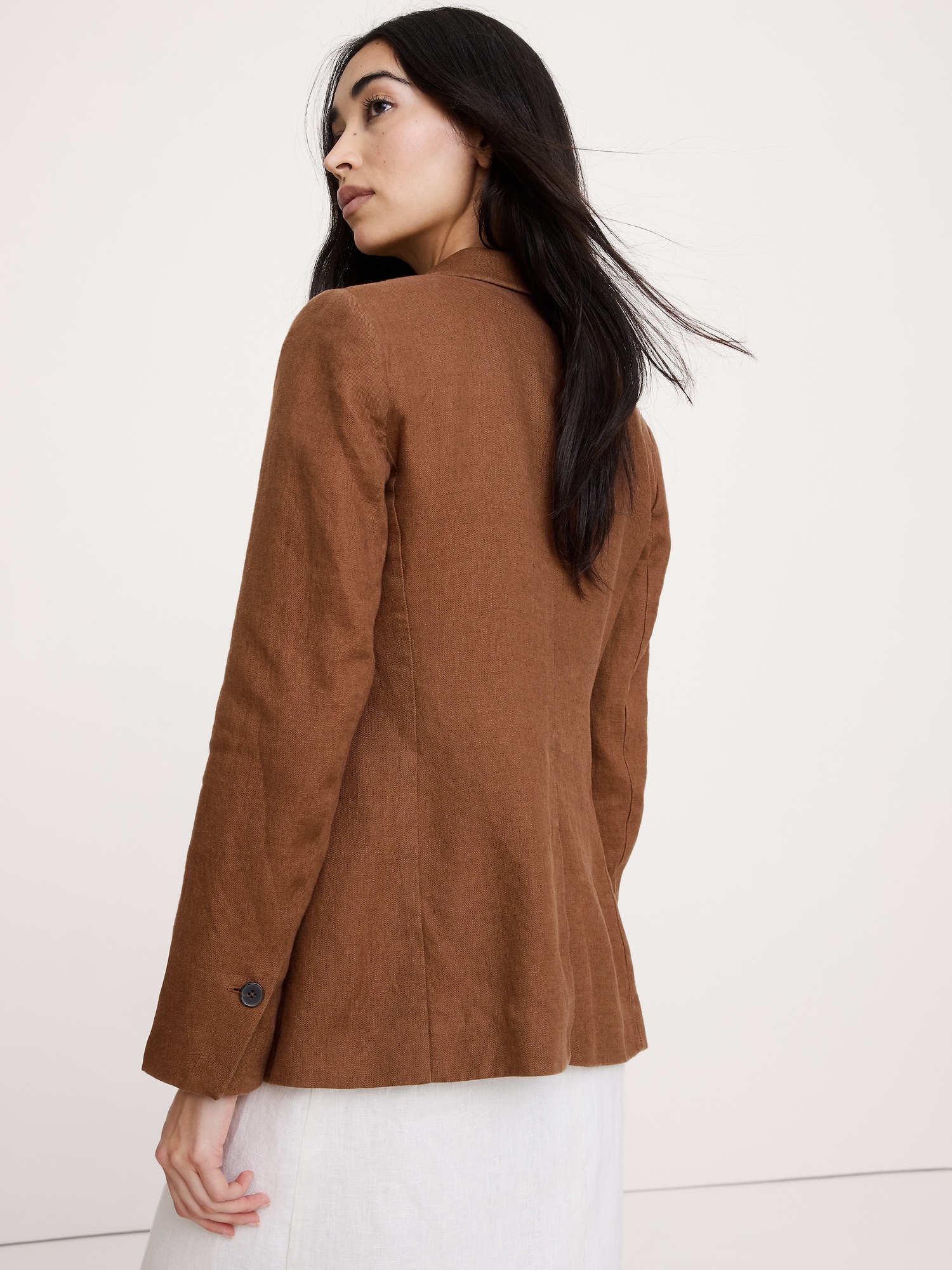 スリム リネン ブレザー-2