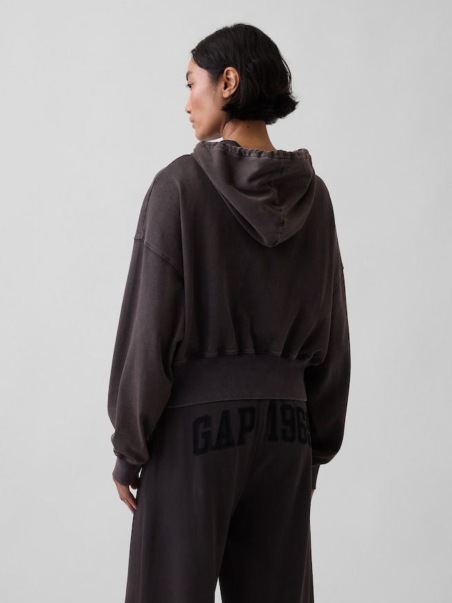 フレンチテリー オーバーサイズ GAP1969ロゴ ジップアップパーカー-2