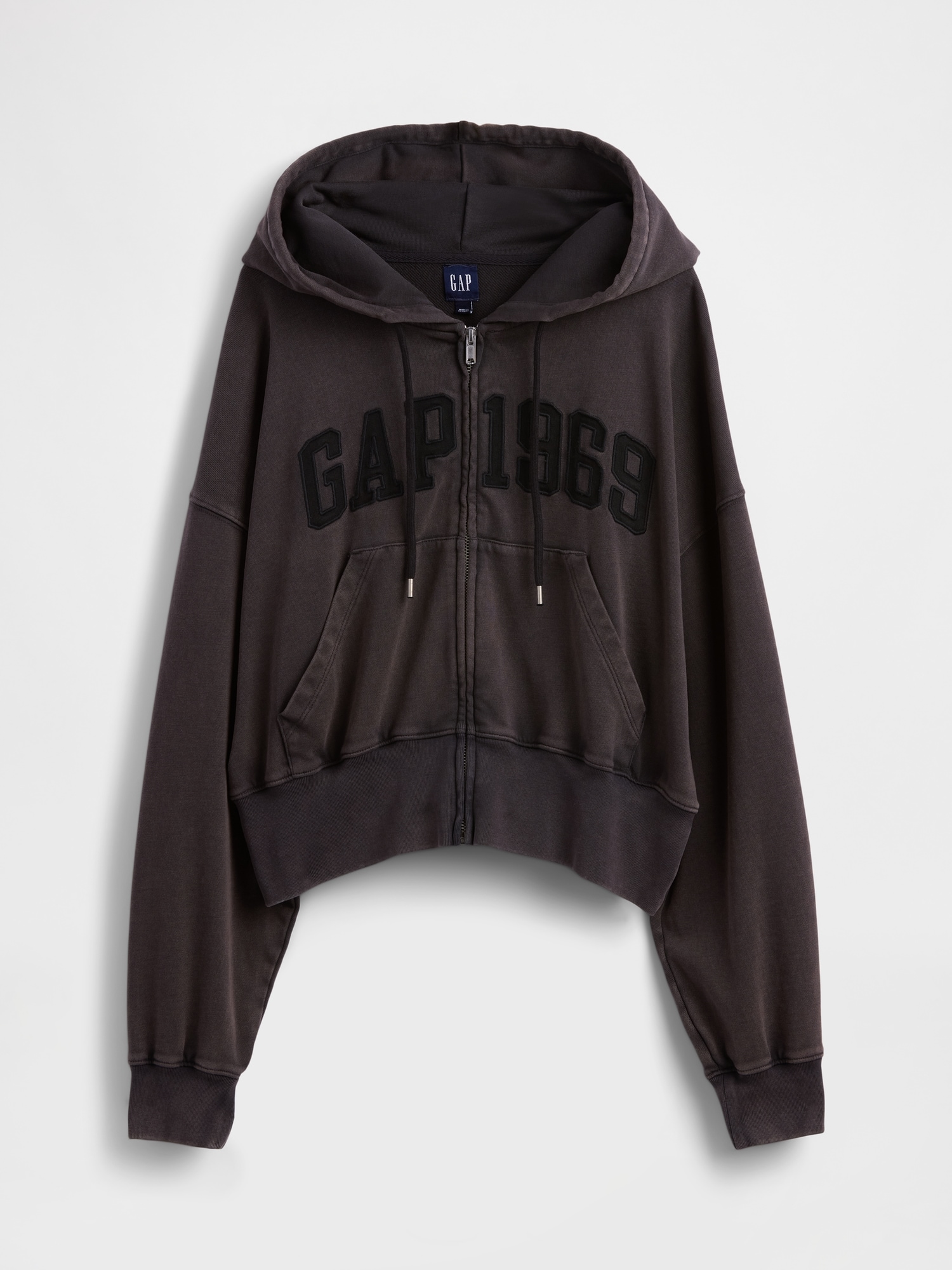フレンチテリー オーバーサイズ GAP1969ロゴ ジップアップパーカー-4
