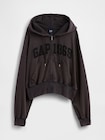 フレンチテリー オーバーサイズ GAP1969ロゴ ジップアップパーカー-4