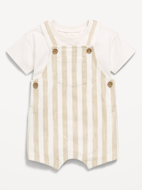 ENSEMBLE DE T-SHIRT À MANCHES COURTES ET DE SALOPETTE COURTE POUR BÉBÉ