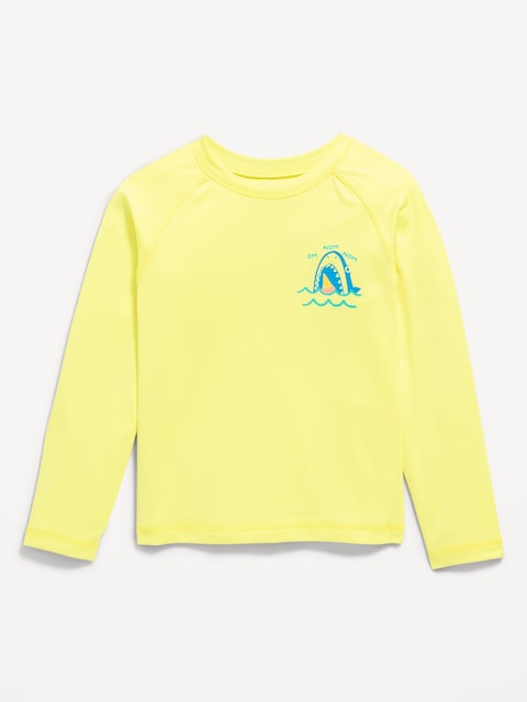 Long-Sleeve Graphic Rashguard Swim Top for Toddler Boys