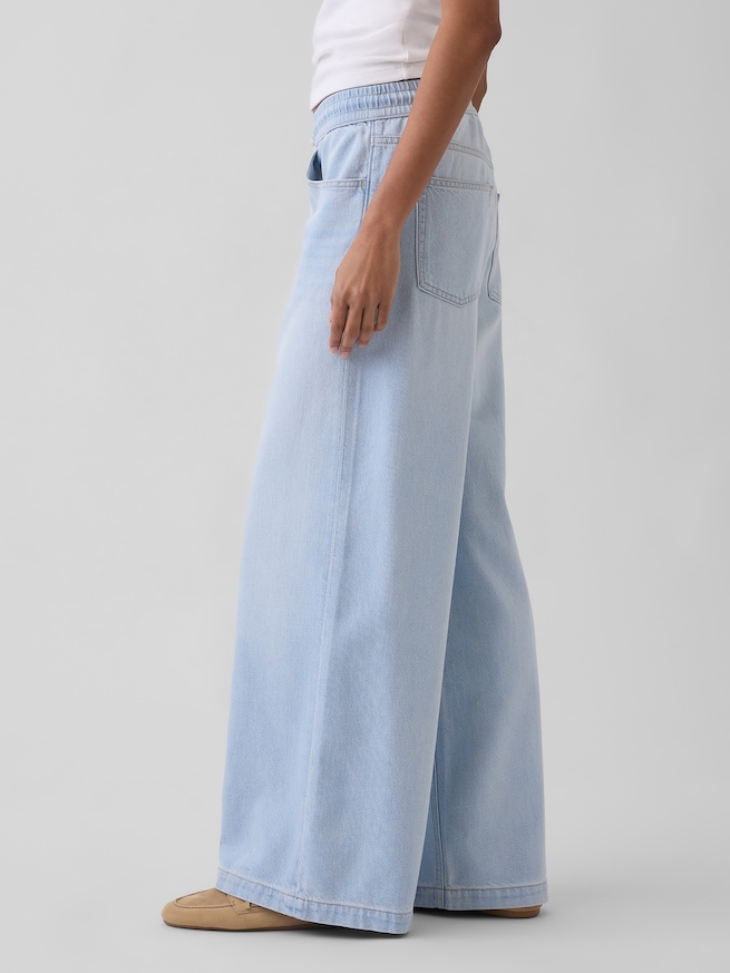 ミッドライズ ウルトラソフト イージーウエスト バギーデニム-2