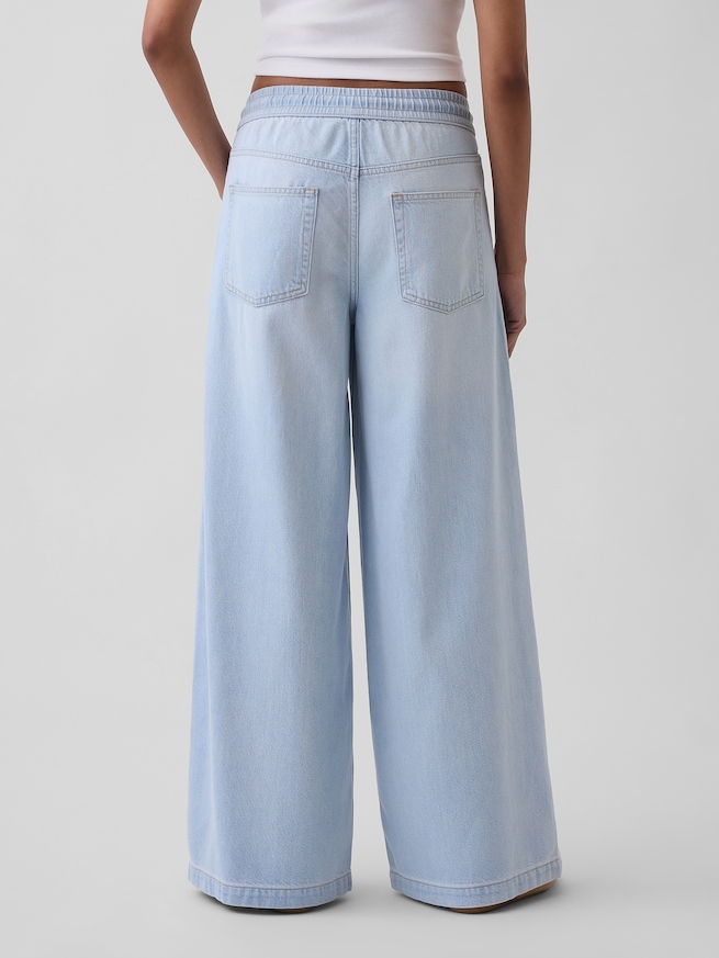 ミッドライズ ウルトラソフト イージーウエスト バギーデニム-3