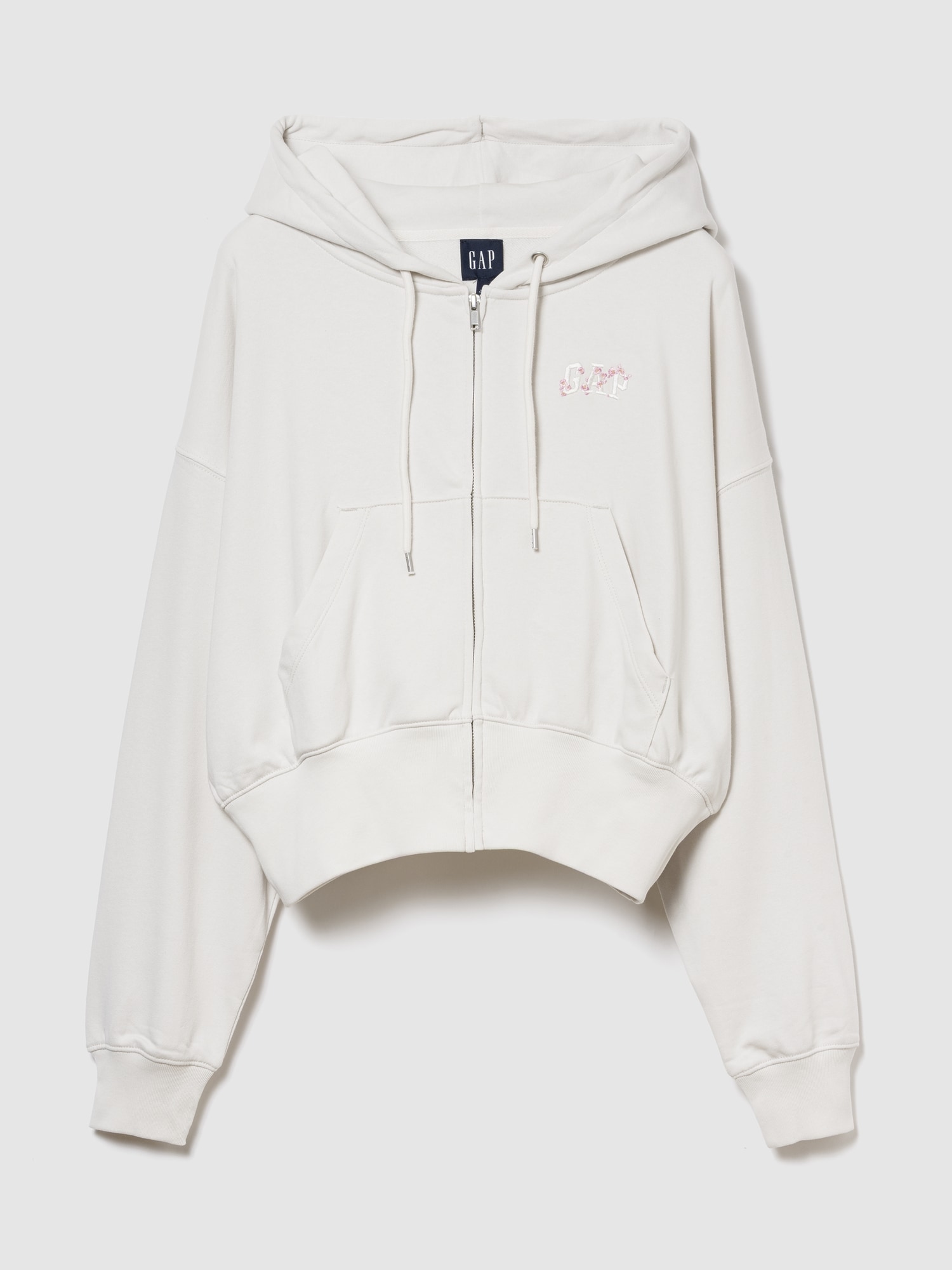 ヴィンテージソフト フレンチテリー SAKURA GAPロゴ オーバーサイズ ジップアップパーカー-4
