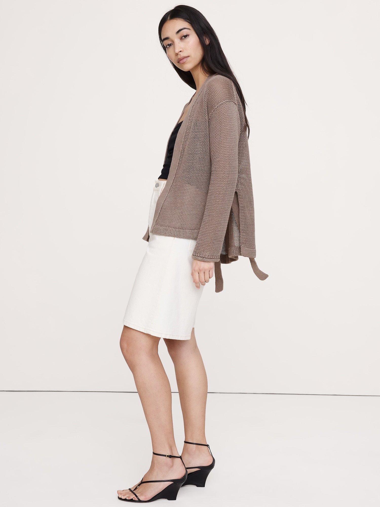 エアルーム リネン ラップ カーディガン-0