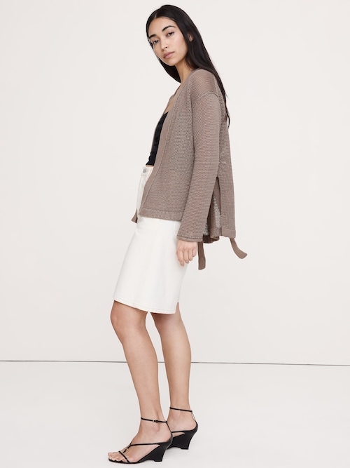 エアルーム リネン ラップ カーディガン