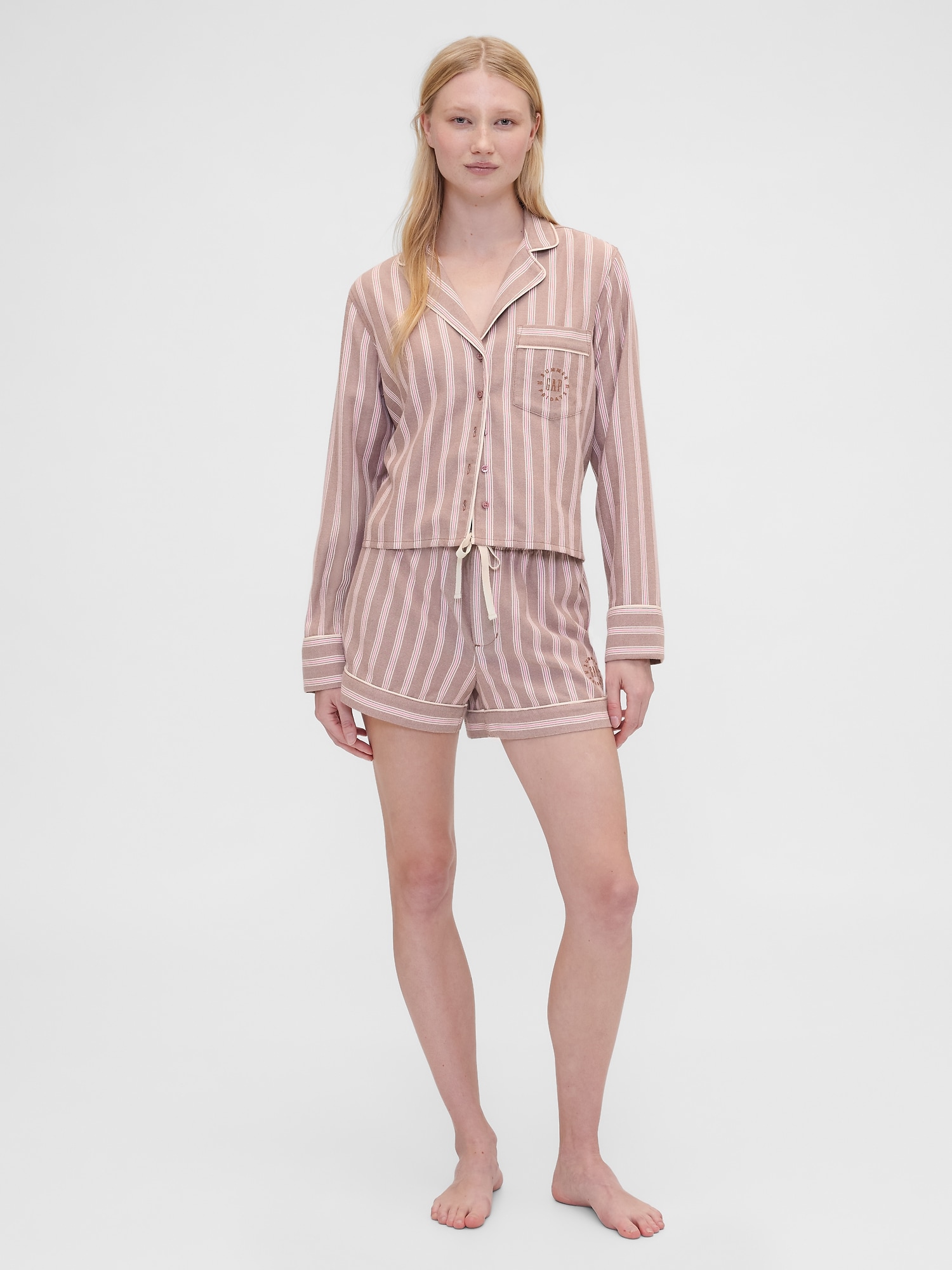 Gap × Summer Fridays Flannel Stripe PJ Boxer Shorts