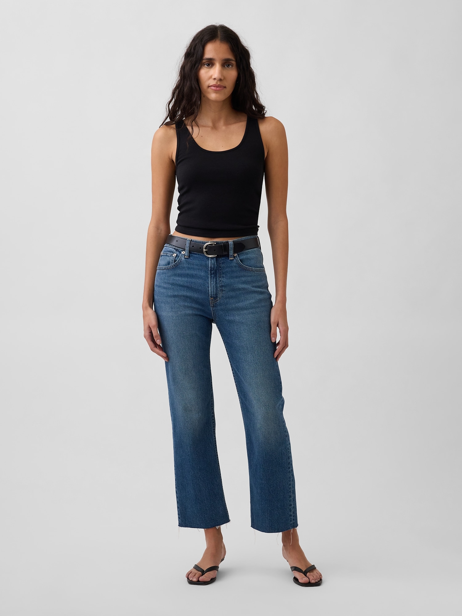 High Rise ’90s Slim Straight Crop Jeans