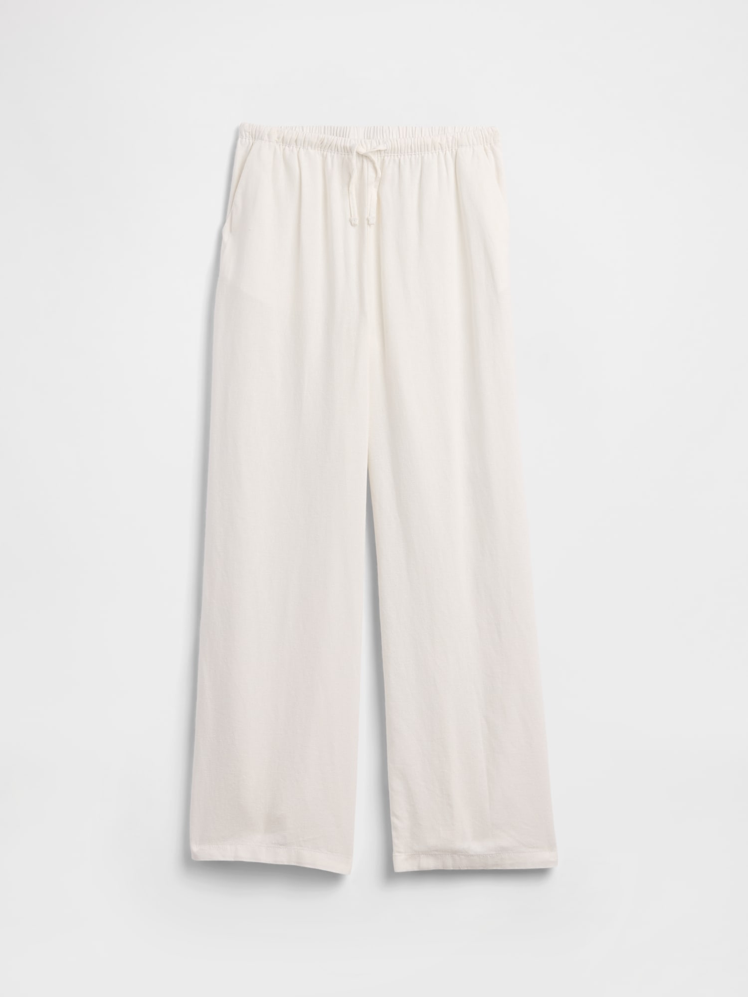 Kids Pull-On Wide-Leg Linen-Blend Pants