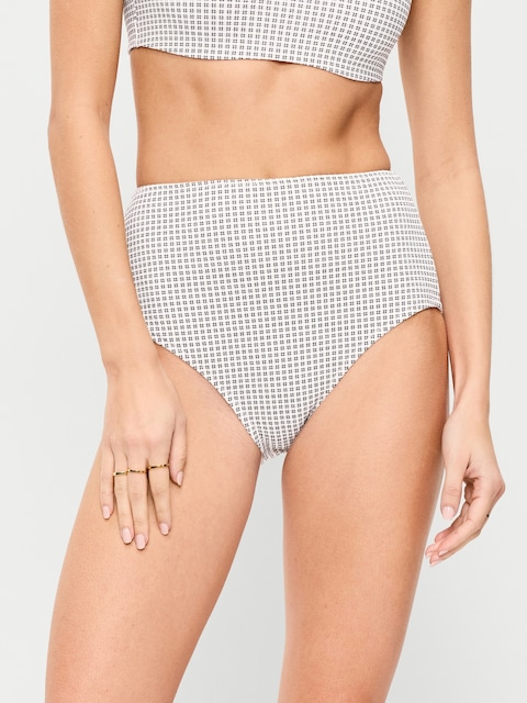 CULOTTE DE BIKINI EN PIQUÉ À TAILLE HAUTE