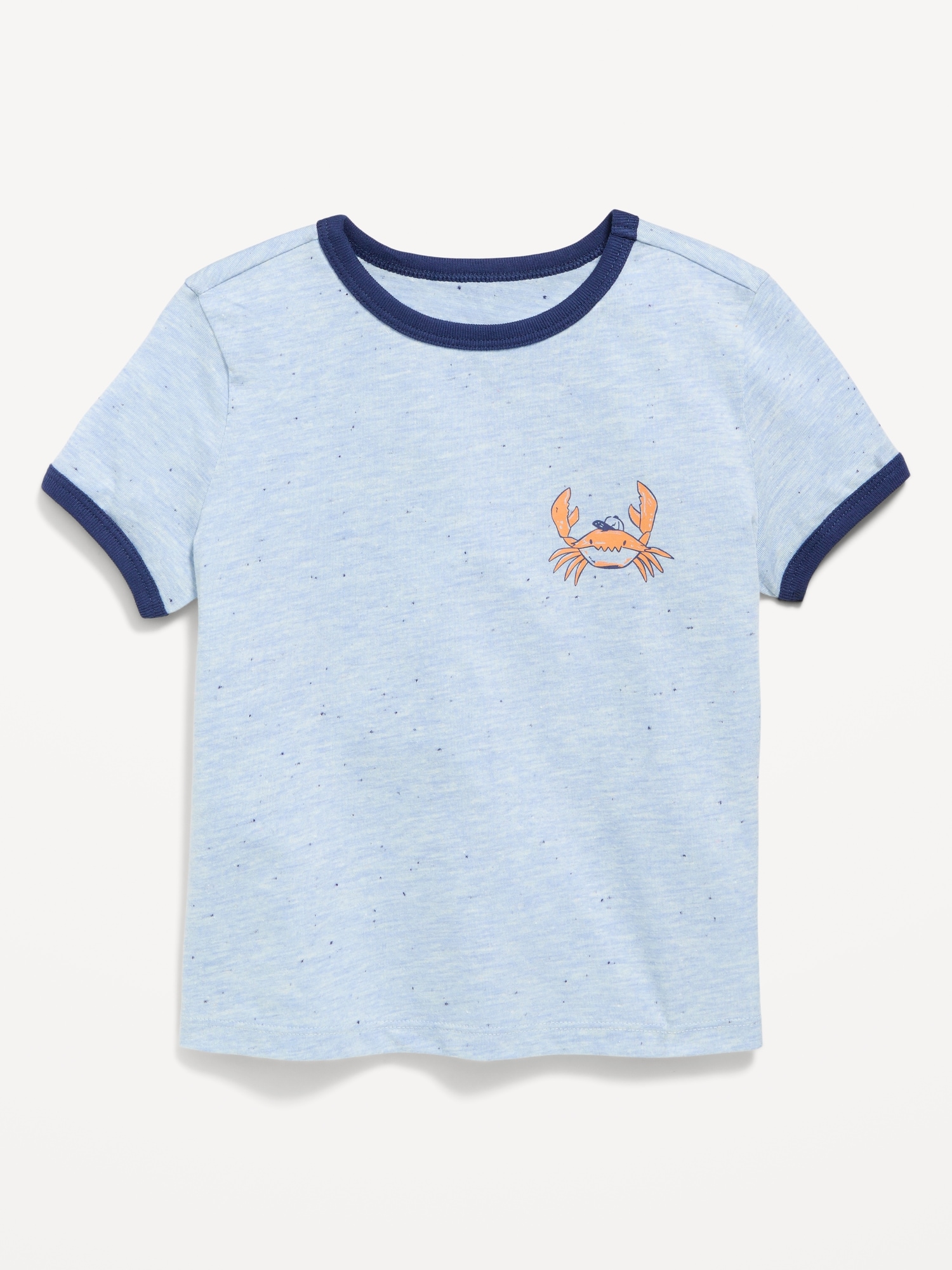 T-SHIRT À IMPRIMÉ À MANCHES COURTES AVEC BORDS CONTRASTANTS POUR TOUT-PETIT