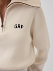 リラックスフィット GAPロゴ ハーフジップ プルオーバー クロップドセーター-3