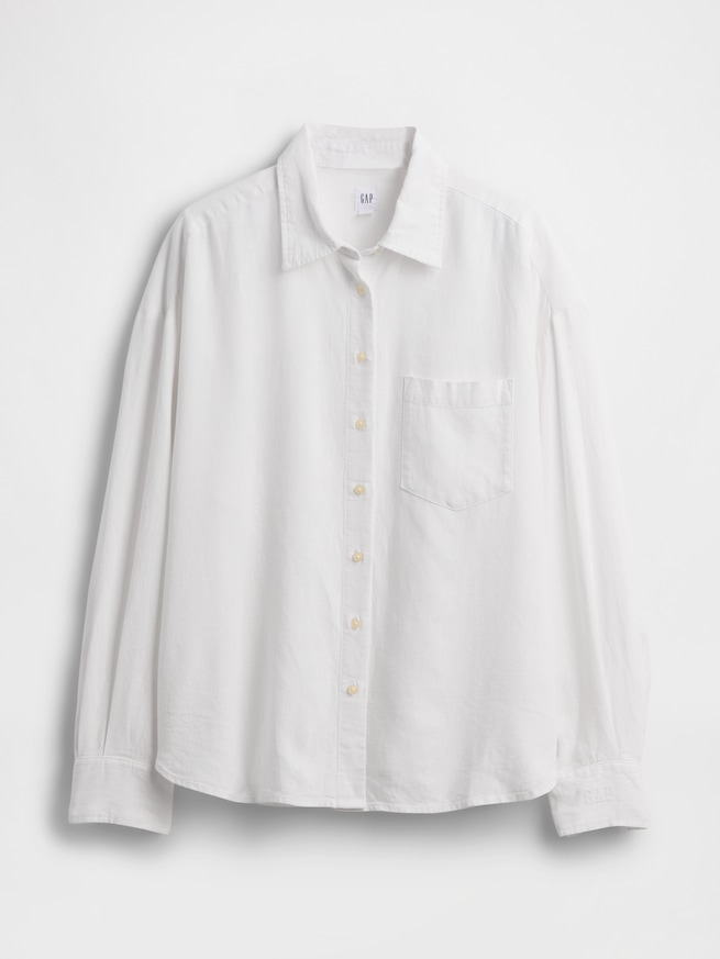 リネンブレンド オーバーサイズシャツ-5