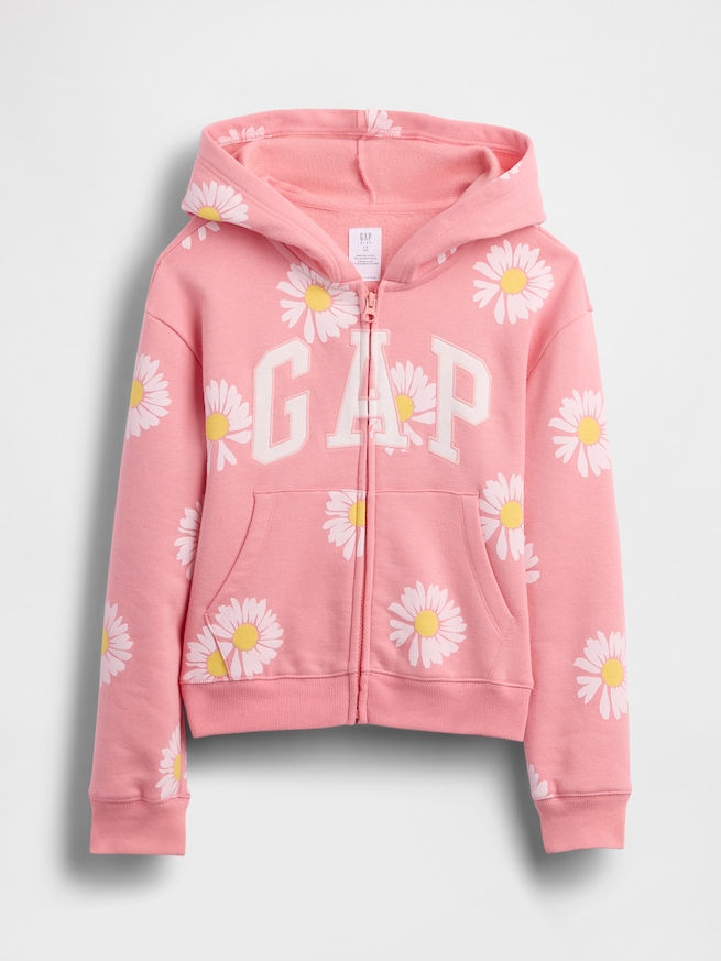 リラックスフィット GAPロゴ フレンチテリー ジップアップパーカー (キッズ)-1